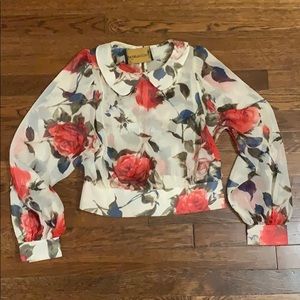 Sheer Floral Blouse